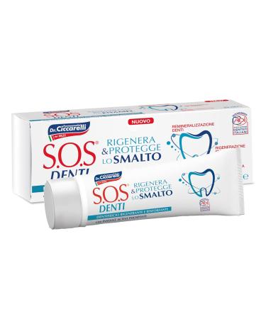 S.O.S Denti Dr Ciccarelli toothpaste for melting regeneration special toothpaste stimulates the repair and regeneration of the tooth enamel 100% made in Italy 75 ml tube