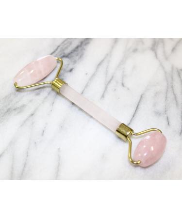 Rose Quartz Double Roller Face Roller - Facial Massage Tool for Skin Rejuvenation - Buy Online on GoSupps.com
