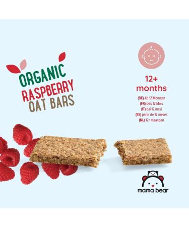 Mama Bear Organic Whole Grain Oat Bars with Raspberry - 20g Pack of 6 | Healthy Snack | International Shipping - Buy Online on GoSupps.com