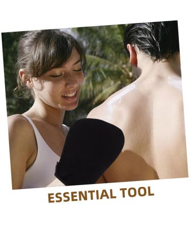 Didiseaon 1pair Self Tanning Glove Applicator for Even Lotion Application Soft Material for Body Fabric Self Use Reduces Product Waste Black Design - Buy Online on GoSupps.com
