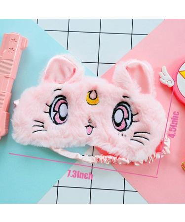 Anime Sailor Moon Cat Sleep Eye Mask Set Soft Plush Blindfold for Travel, Nap, and Night Sleeping (3Pcs) - Buy Online on GoSupps.com