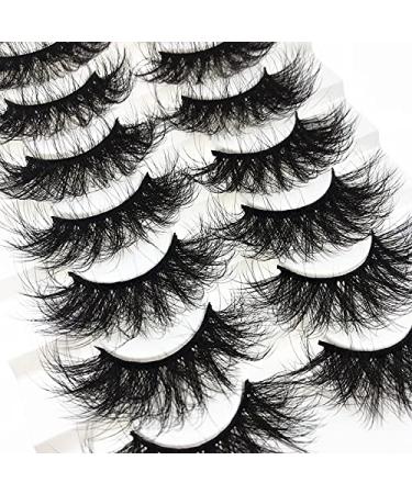 Shop New 8 Pair 25mm Fluffy Dramatic Long False Eyelashes - Soft Handmade Reusable Volume Lashes | Makeup Essentials #6D-13 - Buy Online on GoSupps.com