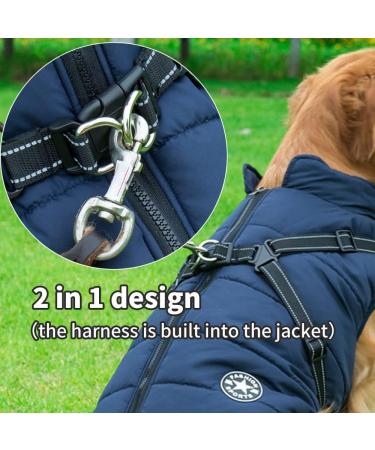 2 in 1 Dog Jacket with Harness for Large Dogs - Warm Outdoor Sports Vest 5XL Red | Shop Internationally - Buy Online on GoSupps.com
