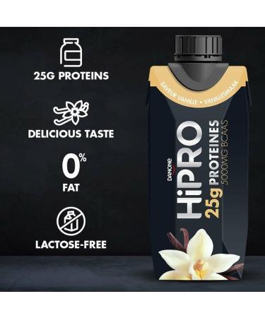  HiPRO Danone HiPRO Protein Drink - Vanilla - 24 x 330 ml - High in Protein No Added Sugars Lactose Free - Buy Online on GoSupps.com