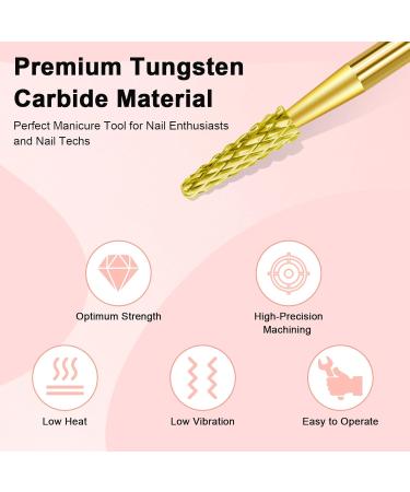 CGBE Nail Miller Attachments - Wolframcarbid Bits for Nail Care | 3/32 Inch Cone Shape Milling Cutter for Dead Skin & Rhinestones - Buy Online on GoSupps.com