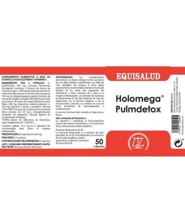 Equisalud HOLOMEGA PULMDETOX 50cap is a comprehensive supplement offered in convenient capsule form It is recommended as a supplement to a varied diet - Buy Online on GoSupps.com