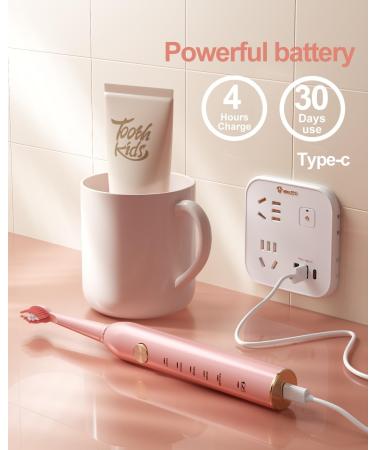 Sonic Electric Toothbrush for Adults - Smart Cleaning & Whitening 5 Modes 38000VPM Rechargeable Travel-Friendly Pink - Best for Oral Care - Buy Online on GoSupps.com