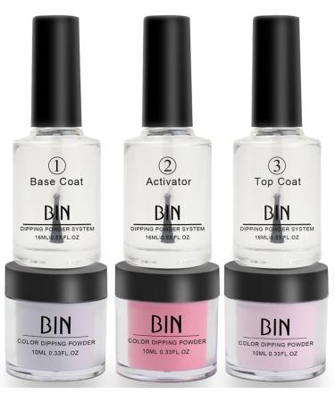 Dip Powder Nail Kit 3 Colors Dipping Powder with 3PCS Dip Powder Liquid Set French Nail Tips & Nail Glue Clear Pink Glitter Silver Nail Dipping Powder Starter Kit for Home DIY Manicure Salon (C) - Buy Online on GoSupps.com