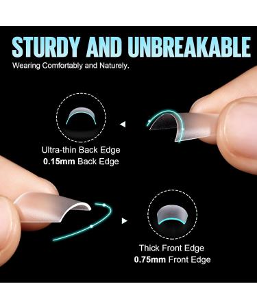 TOMICCA Short Coffin French Edge Nail Tips - 240pcs Half Cover False Nails - Natural Matte Acrylic Extensions - 15 Sizes Salon Quality Artificial Nails - Buy Online on GoSupps.com