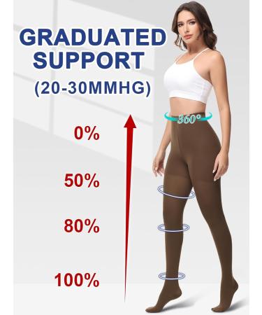 Beaister Medical Compression Stockings for Women & Men - 20-30 mmHg Support Stockings for Varicose Veins & Edema - Opaque Toe Wrap - XXL Brown - Buy Online on GoSupps.com