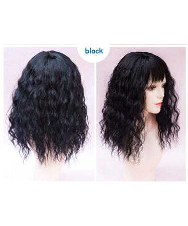 LXUE Deep Wave Clip-In Hair Extensions with Bangs - 18 Natural Black for Thinning Hair - Elevate Your Look! - Buy Online on GoSupps.com