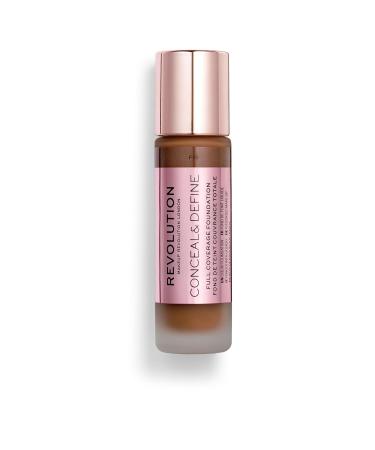 Revolution Beauty Conceal & Define Foundation - Full Coverage Matte Finish - Vegan & Cruelty Free | F15 Dark Skin Tones - 0.8 Fl.Oz - International Shipping Available - Buy Online on GoSupps.com