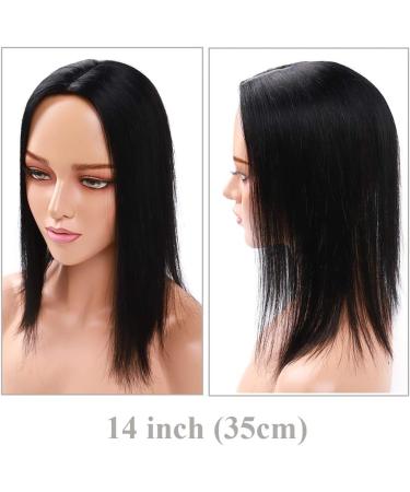 6" SEGO Real Remy Human Hair Toppers for Thinning Hair Women 2.5 * 9cm CENTRAL SILK BASE One Piece Clip in Hairpieces Extension 130% Density (#1 Jet Black) - Buy Online on GoSupps.com