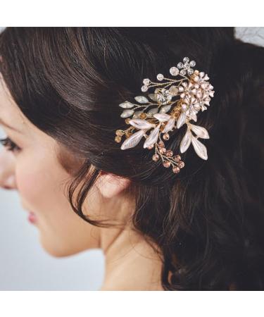 FRCOLOR 1pc Wedding Hair Comb Bridal Headpiece Wedding Hair Clips Floral Hair Comb Pearl Crystal Hair Comb Rhinestone Hair Comb Clip Pearl Hair Pin Wedding Accessories Bride European Style - Buy Online on GoSupps.com