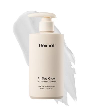 All Day Glow Creamy Milk Cleanser | Gentle Face Wash for Sensitive Skin Korean Face Wash & Hydrating Facial Cleanser with Hyaluronic Acid Ceramides Panthenol (10.14 fl oz)