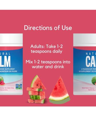 Natural Calm Magnesium Citrate Powder (Watermelon Flavour) 226g - Quick Absorbing - Loved Magnesium Drink - Buy Online on GoSupps.com