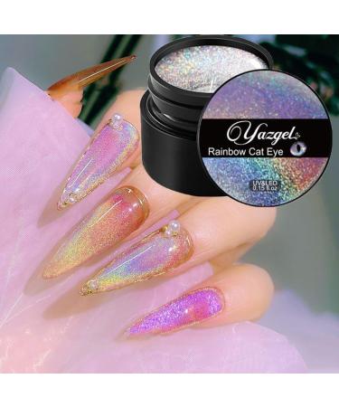 5ML Rainbow Nail Polish Cat Eye Nail Gel Universal Varnish Shiny Diamond Magnetic UV Gel Nail Glitter Manicure Beauty Decoration - (Color: C3 7g) - Buy Online on GoSupps.com