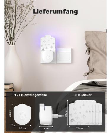 YISSVIC Electric Fruit Fly Trap with UV Light & 5 Stickers - Effective Kitchen & Interior Solution - Buy Online on GoSupps.com
