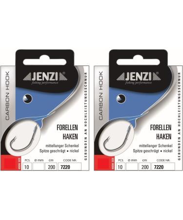 Set: 2 packs Jenzi bound trout hook (20 pieces) Mono extra long Sbirolino 200cm Spirolino hook size 4 6 8 10 depending on the selection + free Petri Heill!Sticker hook size 6
