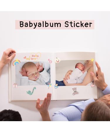 Sticker Baby Album - 180+ Motif Transparent Stickers for Kids | Perfect Photo Album & Scrapbook Accessories | Ideal Baby Party Gift - Buy Online on GoSupps.com