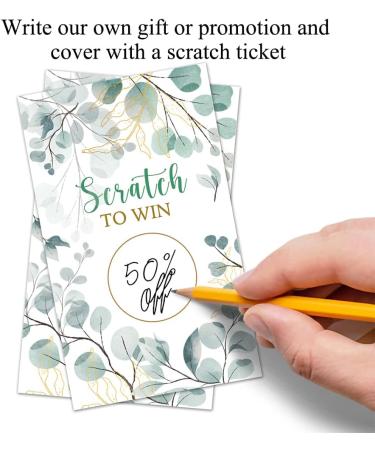 Haizct 50 Pack Watercolor Eucalyptus Blank Gift Certificate Scratch Off Cards for Small Business Spa Beauty Makeup Hair Salon Baby Shower Country Wedding Bridal Shower Gold-GK080 - Buy Online on GoSupps.com