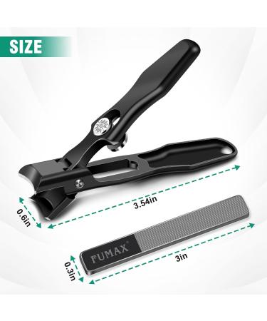 Heavy Duty Nail Clippers for Men | Large Toenail Clippers for Thick Nails & Seniors | No Splash Fingernail Cutter with Catcher - Black - Buy Online on GoSupps.com
