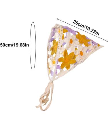 Knit Headbands For Women | Floral Crochet Head Scarf Bandanas Headbands - Bandana Headband Tie Knitted Headscarf Hair Bandanas For Women Girls Head Kerchief B One Size - Buy Online on GoSupps.com