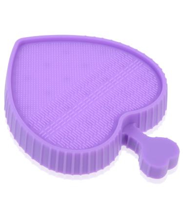 Healeved Makeup Brush Cleaning Pad Makeup Brush Cleaner Pad Beauty Tools Heart Brush Cleaner Pad Makeup Pallete Gloves for Cleaning Makeup Cleaner Cosmetic Purple Foldable Dryer 12x9cm Purple