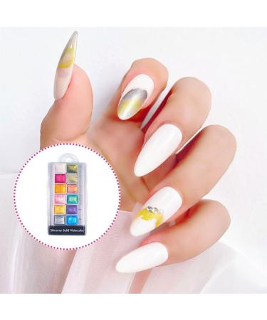 Nail Shiimmer Powder Manicure Solid Pearlescent Pigment Nail Art Dyeing Powder 12Colors chrome pigment for nails - Buy Online on GoSupps.com