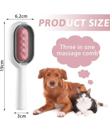 HEKASVM Cat & Dog Brush with Water Tank - Multifunctional Animal Hair Remover for Long Hair - Ideal for Massage & Care - Pink - Buy Online on GoSupps.com