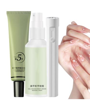 G n rique Nail Kit Solid Nail Glue Gel Kit Long Lasting Press Nails Glue Set Nail Tip Solid Glue Kit With Nail Glue Remover Nail Lamp for Beginners Teens Women Girls 30g