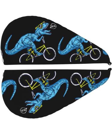 Fun Riding Dinosaur Microfiber Hair Towel | Soft Super Absorbent Quick Dry Wrap for Long Curly & Thick Hair | Coral Velvet | Ideal for Women - Buy Online on GoSupps.com