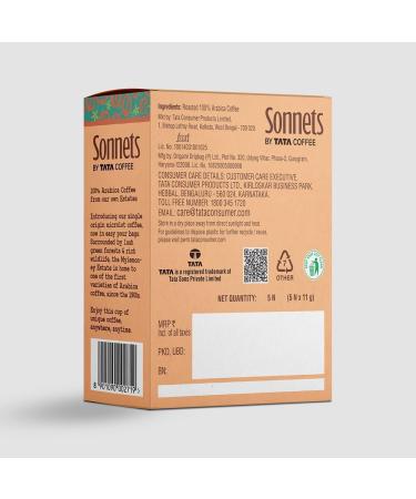 Son'nets by Ta'ta Coffee Easy Pour Mylemoney Estate Medium Roast & Ground Coffee Tasting Notes of Toasted Nuts and Cinnamon 5 Easy Pour Bags - Buy Online on GoSupps.com
