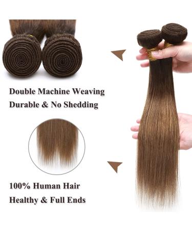 SEGO TREEN 16 Real Human Hair Weave Bundle - 100% Virgin Brazilian Extensions in Medium/Chestnut Brown - Buy Online on GoSupps.com