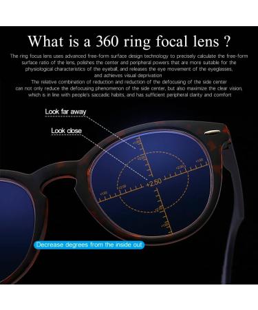 MIRYEA 360 Multifocal Progressive Reading Glasses - Blue Light Blocking Eyewear for Men & Women - Lightweight Presbyopic Glasses - No Blind Zone - Tortie 1.5x - Buy Online on GoSupps.com