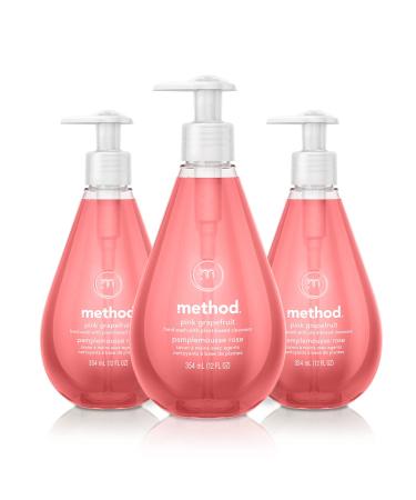 Method Gel Hand Soap, Pink Grapefruit, 12 oz, 3 pack, Packaging May Vary Grapefruit 36 Fl Oz (Pack of 1)