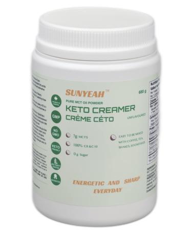 SUNYEAH MCT Oil Powder - KETO Coffee Creamer Pure C8 C10 No-Sugar MCT Creamer for coffee From coconut 680 g Excellent in Coffee Tea Water Shakes Unflavoured MCT Powder for coffee No-GMO unflavored 680 g (Pack of 1)