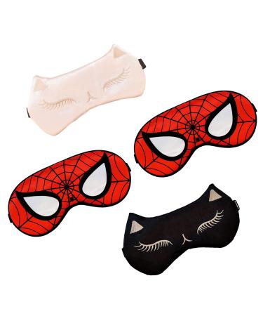 Silk Sleep Mask 4PACK Kids Eye Mask with Adjustable Head Strap for Sleeping Boys Women Men Travel Party Supplies