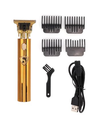 Qukaim T Blade Trimmer Electric Hair Clipper Beard Trimmer T-Blade Cordless Edger with 4 Guide Combs Stainless Steel Blades Golden for Men