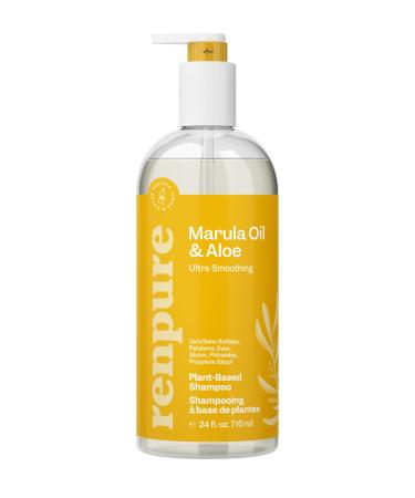 Renpure Plant Based Marula Oil and Aloe Ultra Smoothing Shampoo - Ideal for Dry Frizzy Hair - Leaves Hair Hydrated - Rids Hair of Grime - Paraben Free - Recyclable Pump Bottle Design - 24 fl oz