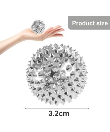 2 Pcs Silver Hedgehog Massage Balls - Magnetic Acupressure Stress Relief | ABS Material for Foot & Hand Relaxation - Buy Online on GoSupps.com