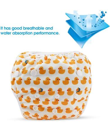 Garosa Snap Adjustable Swim Diaper - Reusable Waterproof Nappy for Boys Girls | Free Size (Duck) - Perfect for Swimming Lessons - Buy Online on GoSupps.com