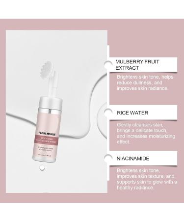Facial Cleansing Mousse - Gentle Exfoliating Hydrating Brightening Foam Cleanser Removes Dirt/Oil Leaves Skin Fresh Flawless(1PCS) - Buy Online on GoSupps.com