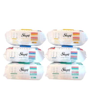 Clearfee Set |Original Sleepy wet wipes Surface cleaning towels |100 XXL blues each |Cleaning towels disposable |Strongly large (6 pieces mix set)