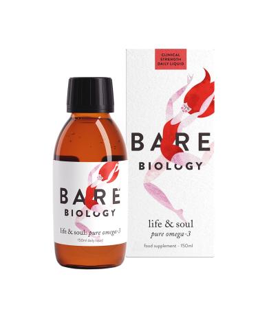Bare Biology Life & Soul Pure Omega 3 Liquid - All Round Brilliance for Body Mind & Soul - Suitable for Everyone - Super-Strength/Made from Sustainably Sourced Fish (150ml)