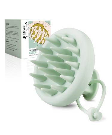 Head massage brush scalp massage brush scalp brush silicone scalp massager scalp massage for peeling and scalp massage for dandruff and stimulation of hair growth green
