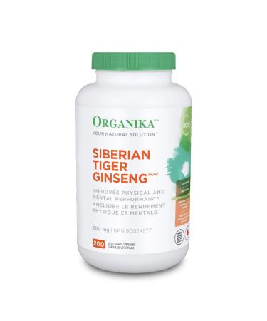 Organika Siberian Tiger Ginseng 200mg- Eleutherococcus Senticosus- Adaptogenic Immune Support Fatigue Support- 200caps 200 g (Pack of 1)