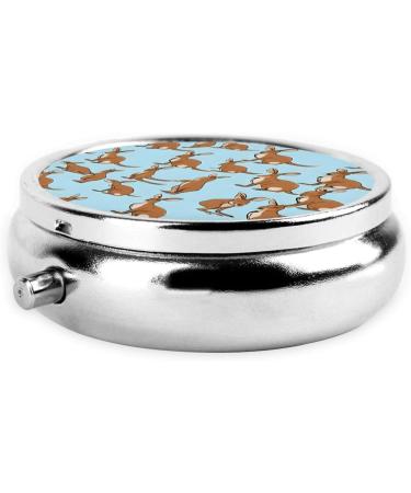 Funny Kangaroo Zoo Mini Round Pill Box | 3-Compartment Pill Organizer | Travel-Friendly & Portable Medicine Case for Home & Office - Buy Online on GoSupps.com
