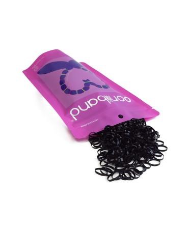 PONIIBAND Premium Hair Elastic Tie Bands Latex-Free (20mm x 2mm x 0.4mm  Midnight Black) 2 000 pcs 20mm x 2mm x 0.4mm Midnight Black