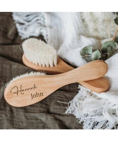 Personalized Baby Hairbrushes Engrave Infant Name Wooden Newborn Hair Brush Comb Brush Birth/Baptism/Birthday (1PCS)
